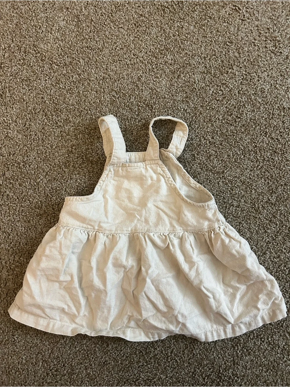 Cream Baby Denim Pinafore Dress